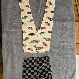 Carter's White and Black Car Print Pajama Set